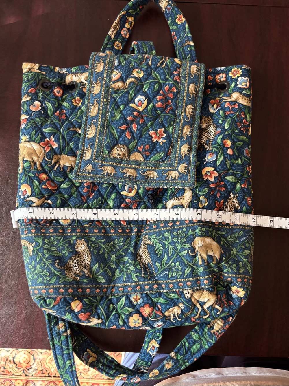 Vera Bradley Safari Floral Blue Backpack & Matching Card Case Set - Picture 5 of 12